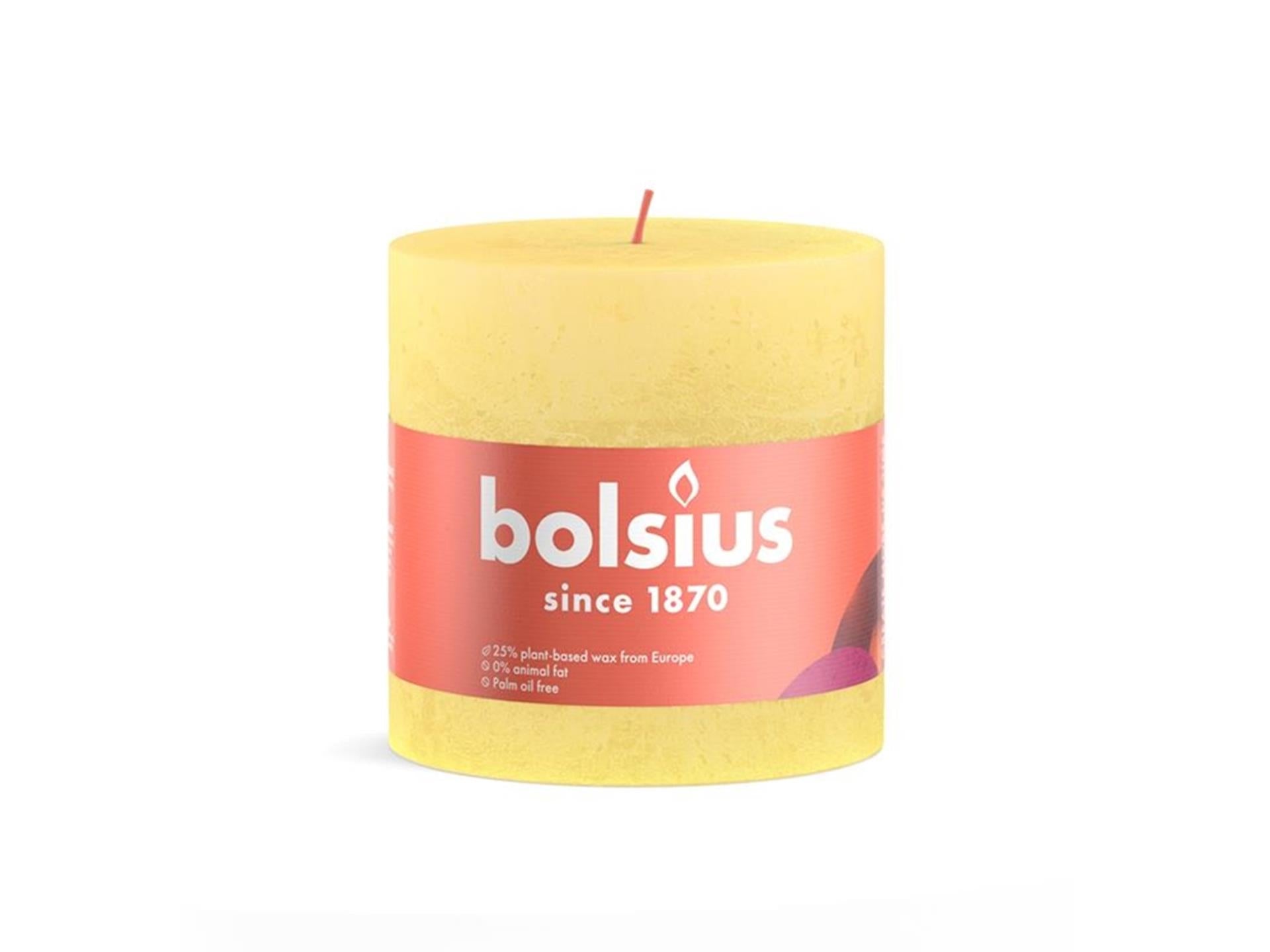 Bolsius rustiek kaars 100 100 geel