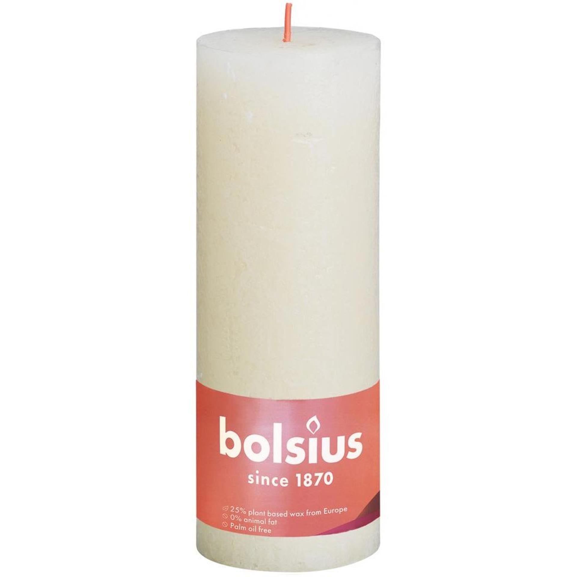Bolsius rustiek stompkaars 190 68 ivoor
