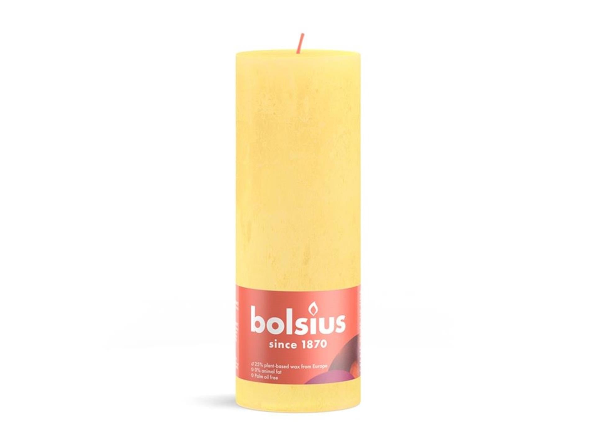 Bolsius rustiek kaars 190 68 geel