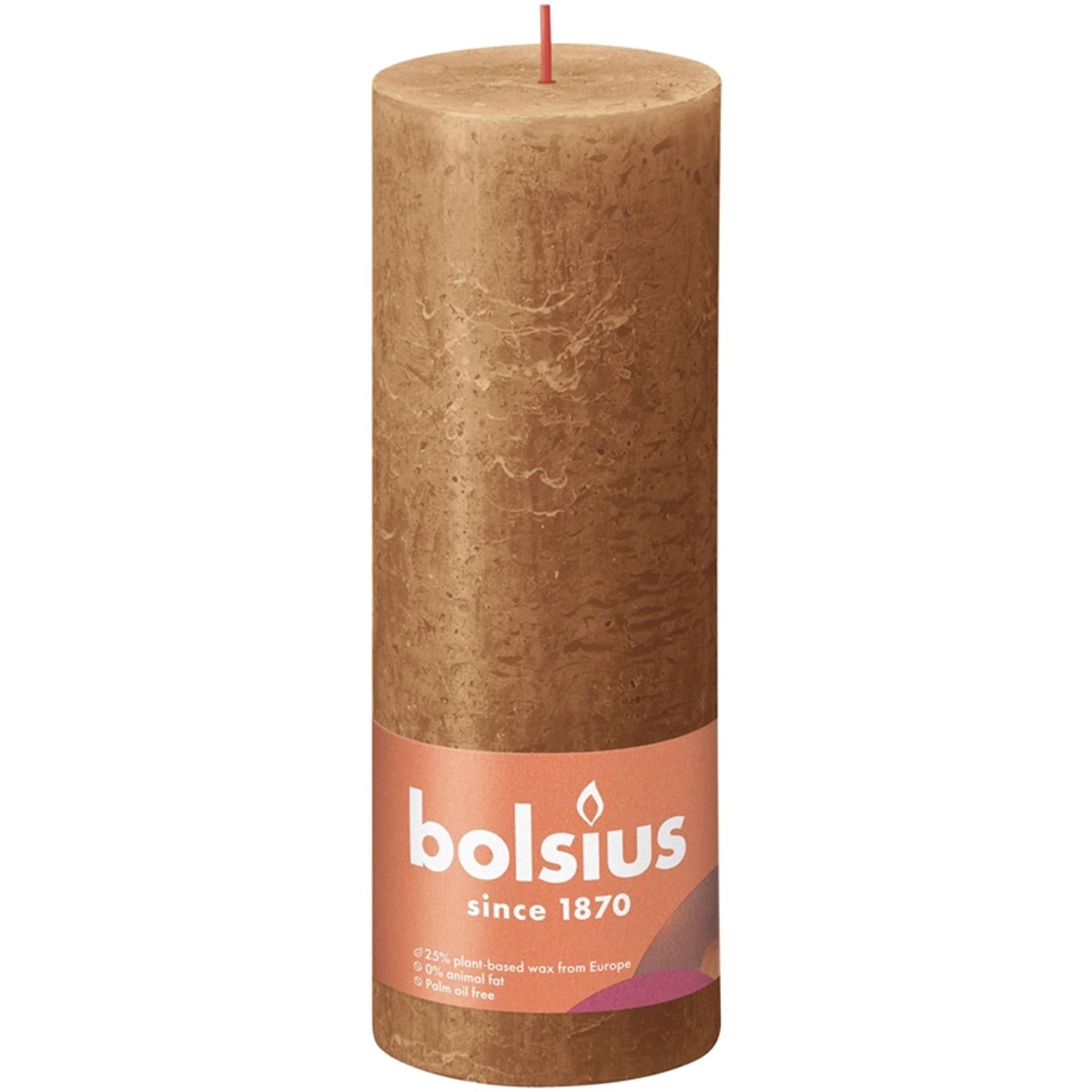 Bolsius rustikale Säulenkerze 190 68 braun