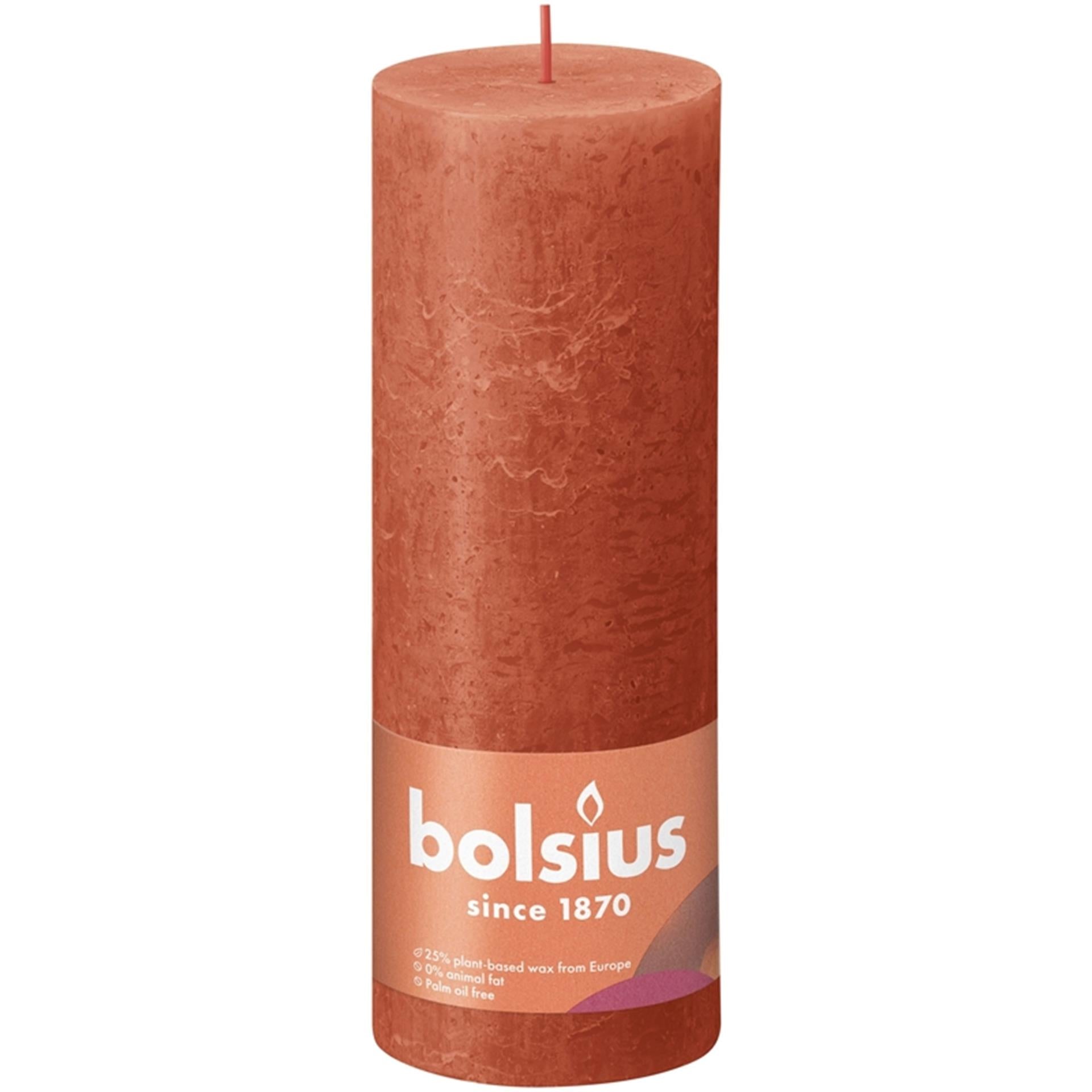 Bolsius rustiek stompkaars 190 68 oranje