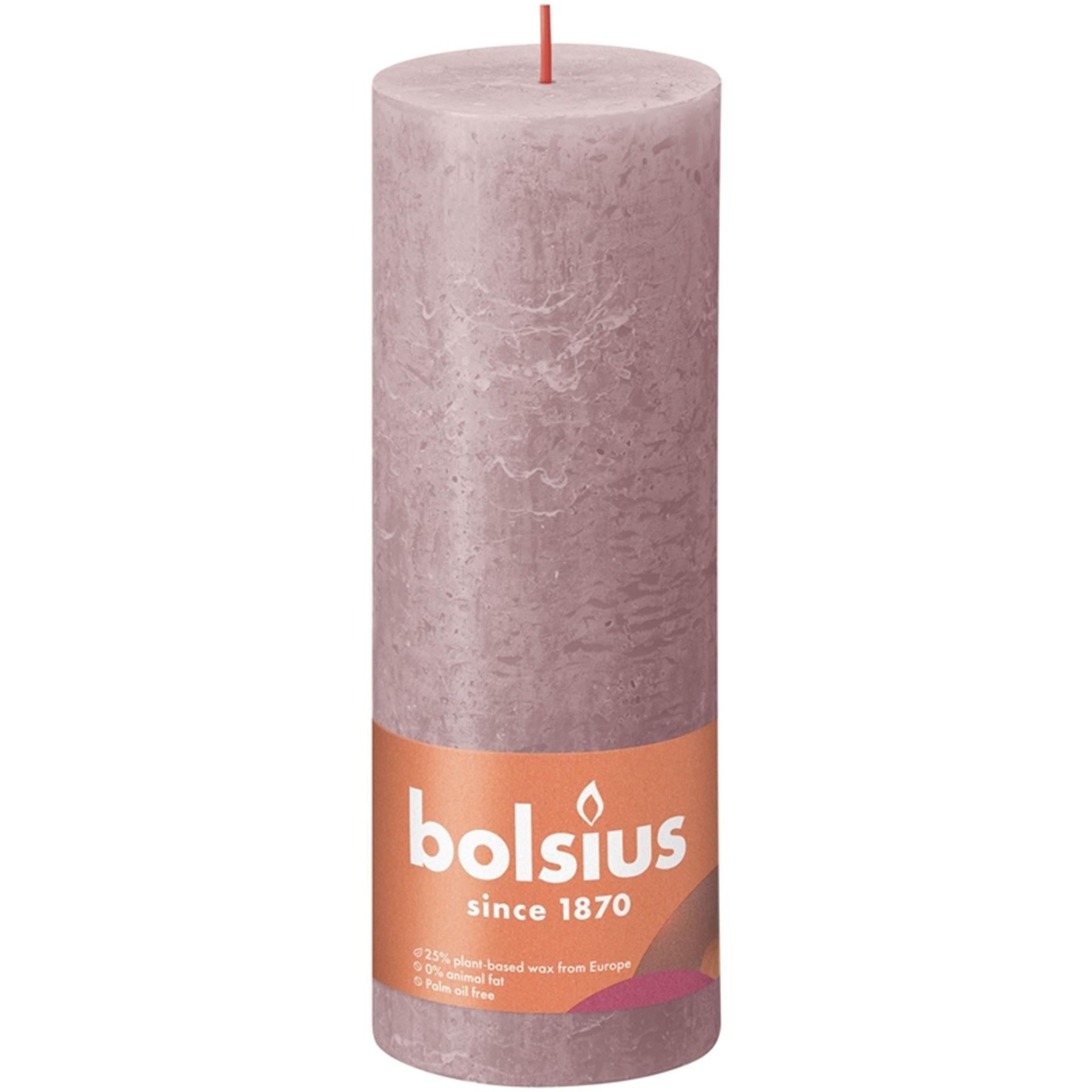Bolsius rustiek stompkaars 190 68 rose