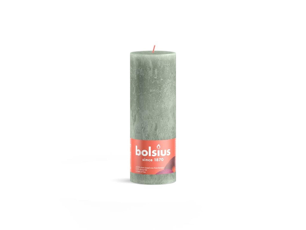 Bolsius rustiek kaars 190 68 jade green