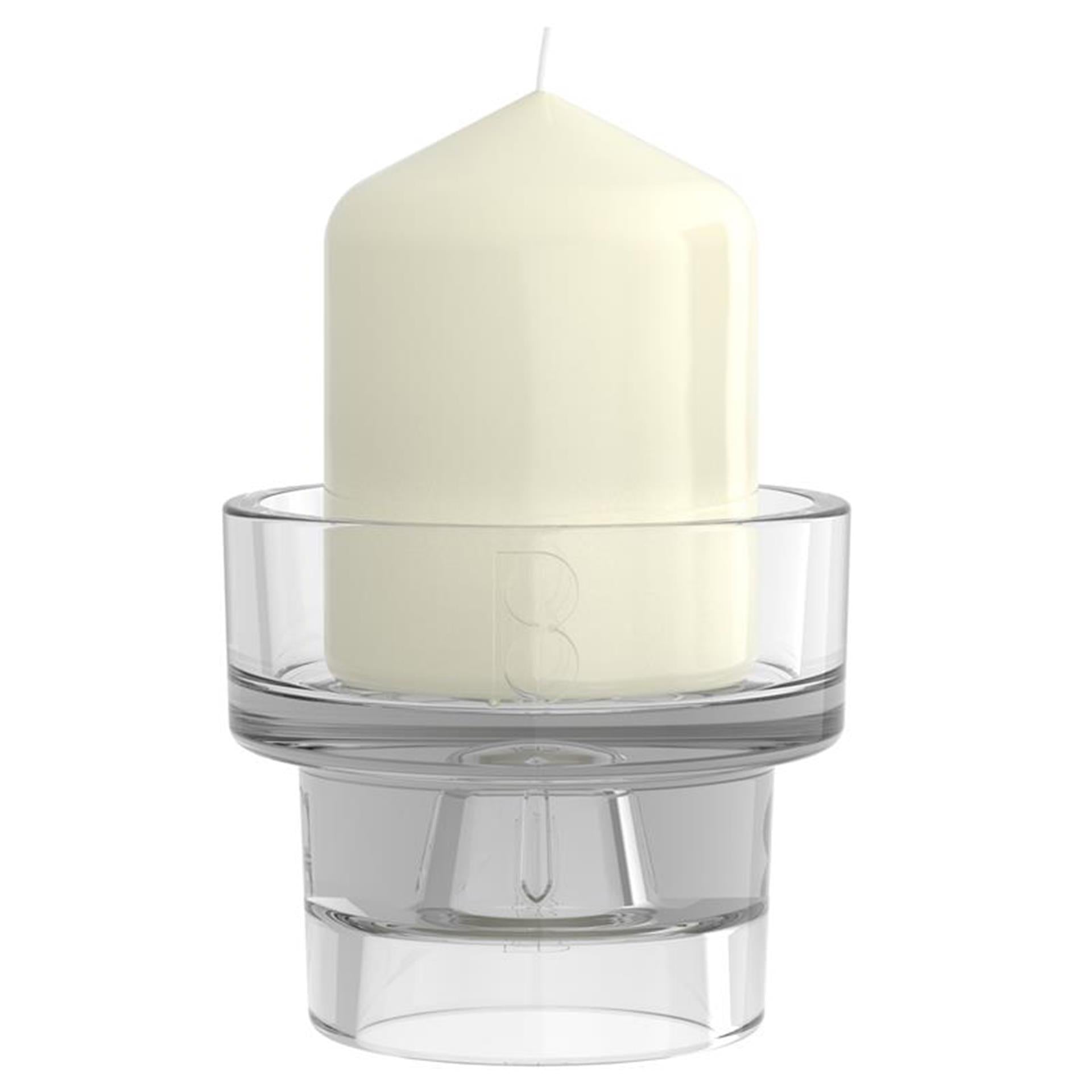 Bolsius glazen multi houder rond h6.9cm dia 8,4cm