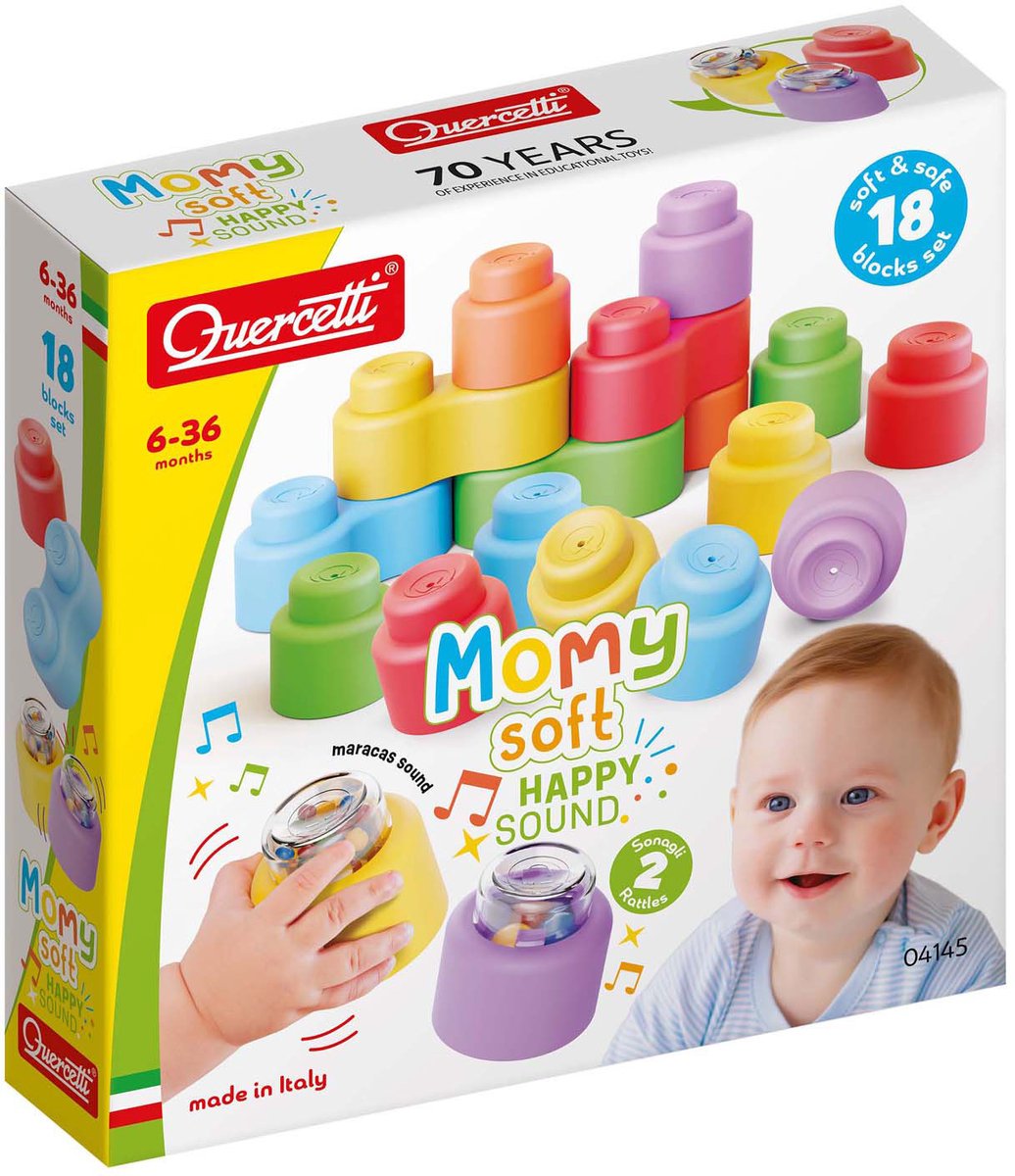 Quercetti Momy Soft Bouwblokken mit Gel, 18 Tage.