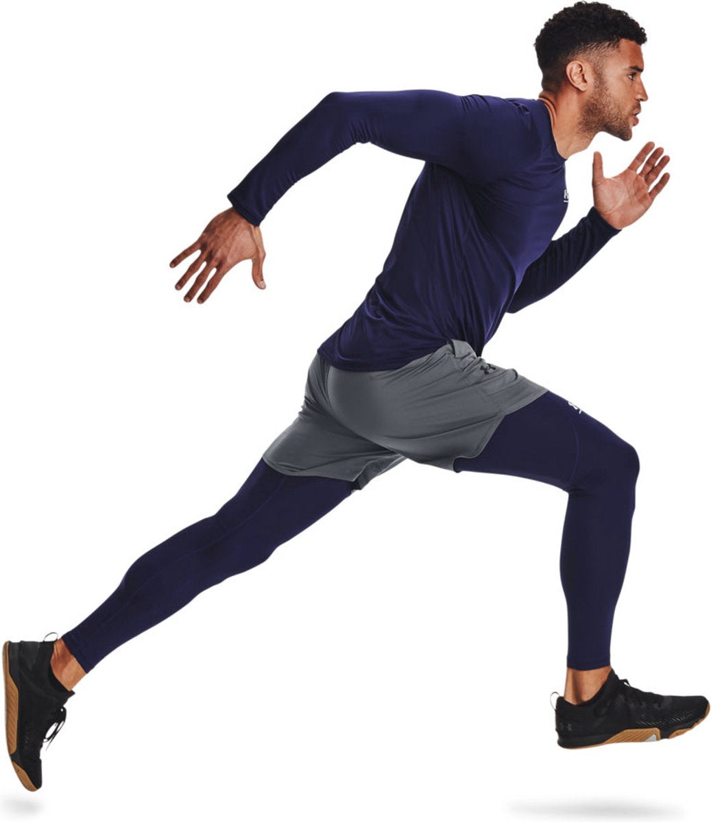 Under armour ua cg armour leggings-blu heren sportlegging - midnight navy - wit s