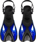 Atlantis dolphin - flippers - zwemvliezen - verstelbare hielstrap - voor zwemmen snorkelen - volwassenen - zwart blauw - 36-41