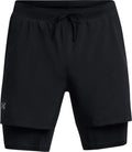 Under armour ua launch 5'' 2-in-1 shorts-blk heren sportbroek - zwart - reflecterend xxl