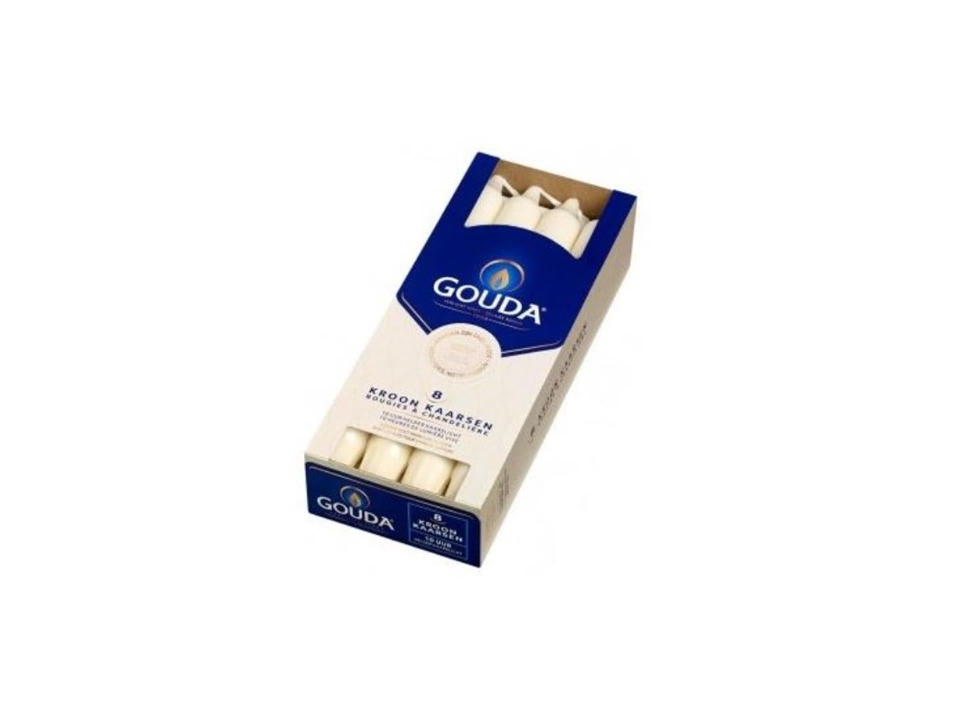 Gouda kroonkaars ivoor 240 24 doos a 8stuks