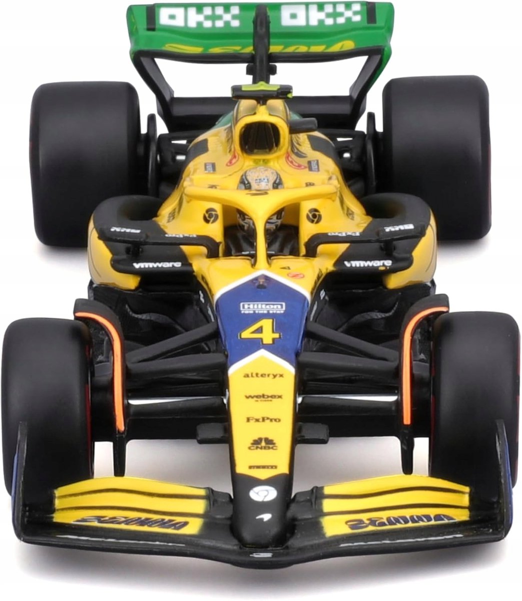 Bburago 1:43 race formula f1 - mclaren f1 team mcl38 (2024) #4 senna-editie met coureur en decor - uni