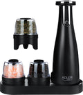 Adler - roestvrijstalen specerijenmolen set - 150ml - usb-oplaadbaar - zwart