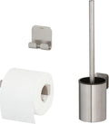 Tiger colar toiletaccessoireset - toiletborstel met houder - toiletrolhouder - haak – rvs geborsteld