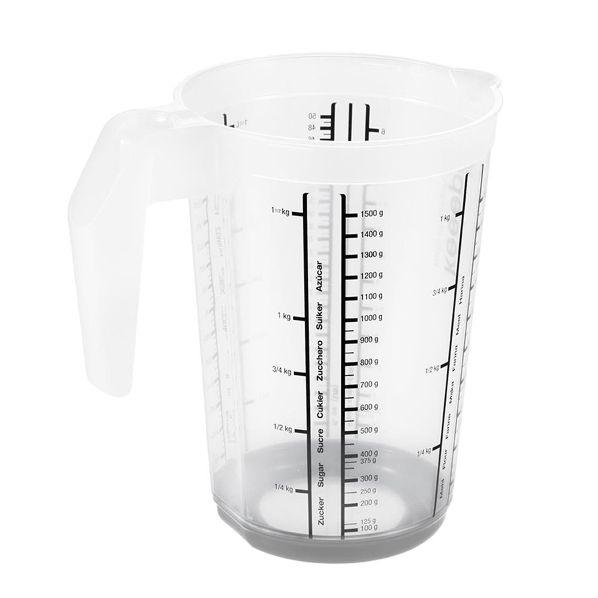 Keeeper maatbeker anti-slip 1,5l grijs