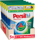 Persil discs fresh active - wascapsules - krachtige vlekverwijdering - hygiënische reiniging - voordeelverpakking - 5 x 21 wasbeurten
