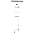 Swingking touwladder met oogringen en 6 houten treden