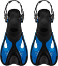 Atlantis dolphin - flippers - zwemvliezen - verstelbare hielstrap - voor zwemmen snorkelen - volwassenen - zwart petrol blauw - 36-41