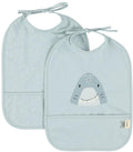 Trixie afwasbaar slabbetje 2-pack mr. shark - slab voor kinderen - 100% recycled polyester - eenvoudig schoon