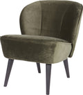 Woood sara fauteuil - velvet - warm groen - 71x59x70