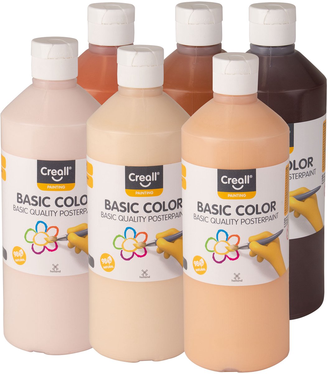 Creall Schulfarben-Set „Farben der Welt“, 6 x 500 ml