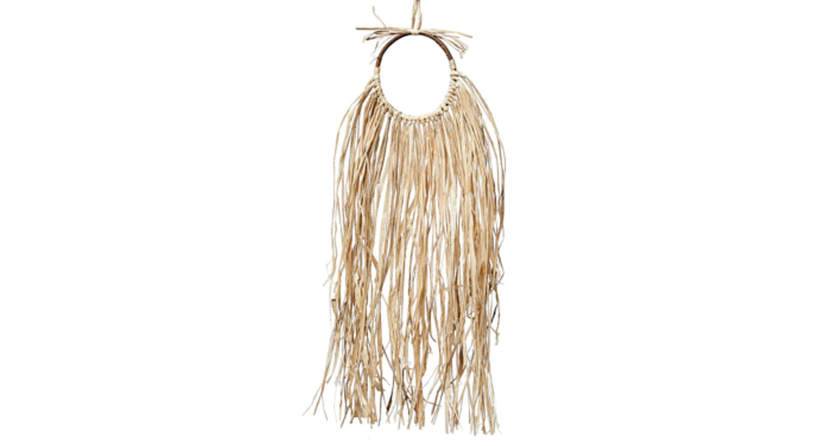 Raffia rattan wall decor 15x70cm