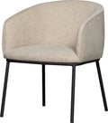 Woood leon eetkamerstoel - bouclé - naturel melange - 77x61x63
