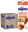 Alpro amandeldrink no sugars - ongezoete amandelmelk - plantaardig - geroosterde smaak - 8 x 1l