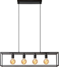Lucide capri - hanglamp - 4xe27 - zwart