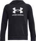 Under armour ua rival fleece bl hoodie unisex sporttrui - zwart - wit