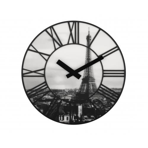 Nextime ne-3004 wandklok dia. 39 cm, plastic, 3d, grijs, #039;la ville #039;