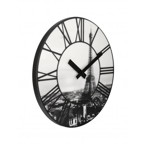 Nextime ne-3004 wandklok dia. 39 cm, plastic, 3d, grijs, #039;la ville #039;