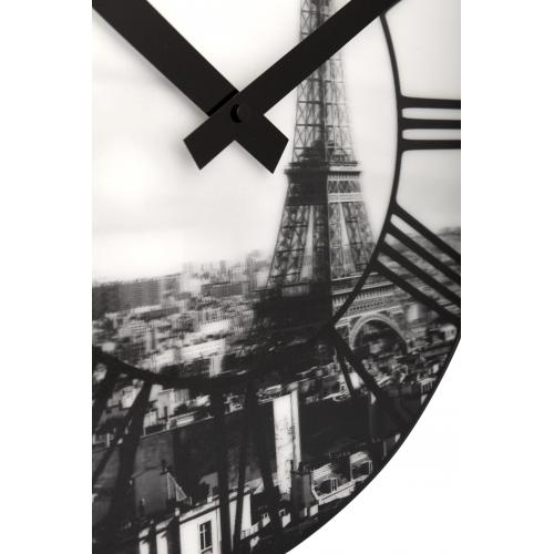 Nextime ne-3004 wandklok dia. 39 cm, plastic, 3d, grijs, #039;la ville #039;