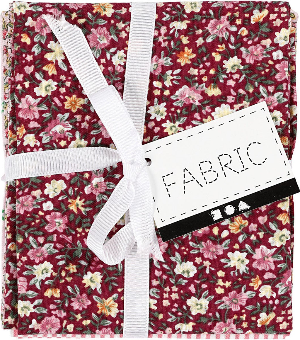 Creativ Company Patchworkstoff rosa 45x55cm, 4 Stück.