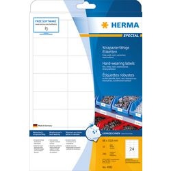 Herma 4582 folie-etiketten a4 weerbestendig polyester wit 66,0x33,8 mm 240 st.