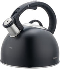 Klausberg 7911 - fluitketel met fluit - 2.5 liter - rvs - zwart