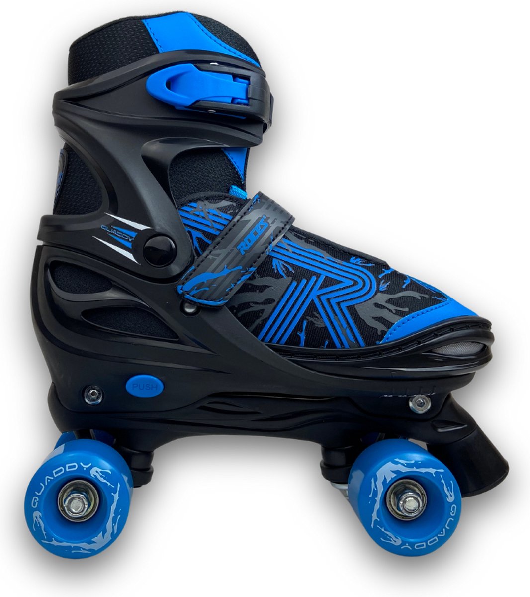 rolschaatsen Quaddy 3.0 jongens zwart blauw maat 34-37