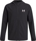 Under armour ua vibe woven windbreaker-blk jongens sportjas - zwart - wit