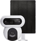 Ezviz hb90+8w zonnepaneel 4mp+4mp dubbele lenzen 360° beveiligingscamera voor buiten wifi draadloos met 10400mah batterij, altijd-aan videomodus, personen- voertuigdetectie, automatische volgfunctie - geen maandkosten