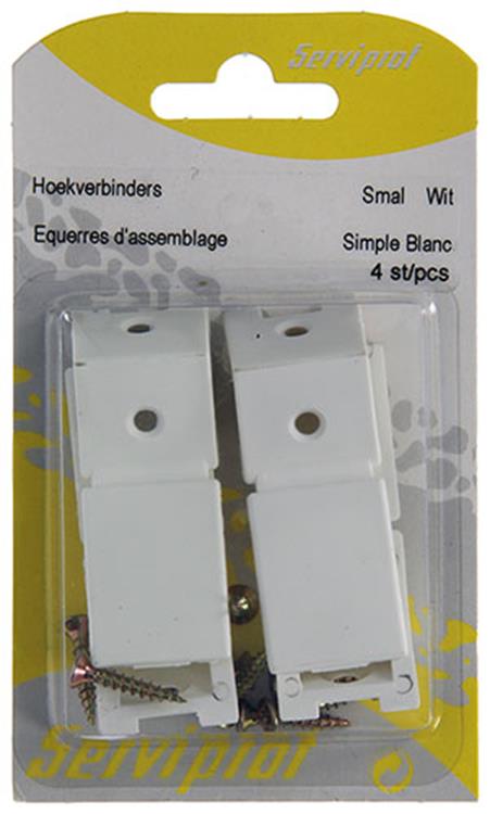 Mack 1013641 - 4 hoekverbinders smal wit | 5 stuks