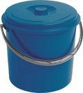 Curver blauwe emmer 12 l volume met deksel en handvat