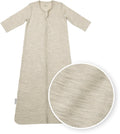 Meyco baby studio collection merino baby slaapzak met mouwen - merinowol - sand melange - 80cm - 1.0 tog