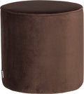 Woood sara poef hoog 46xø46 cm - velvet - donkerbruin
