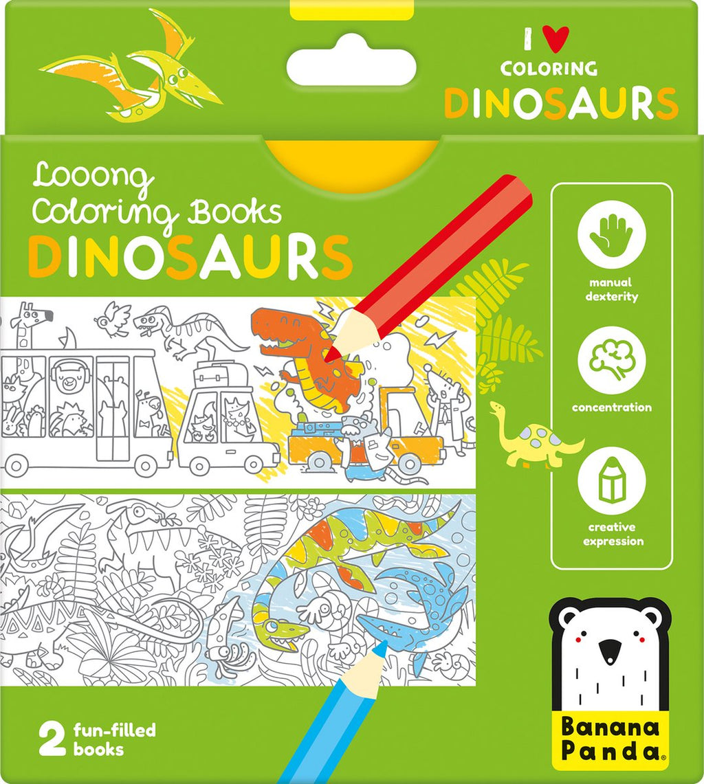 Banana Panda - Malbuch. Ich liebe Malvorlagen mit Dinosauriern.