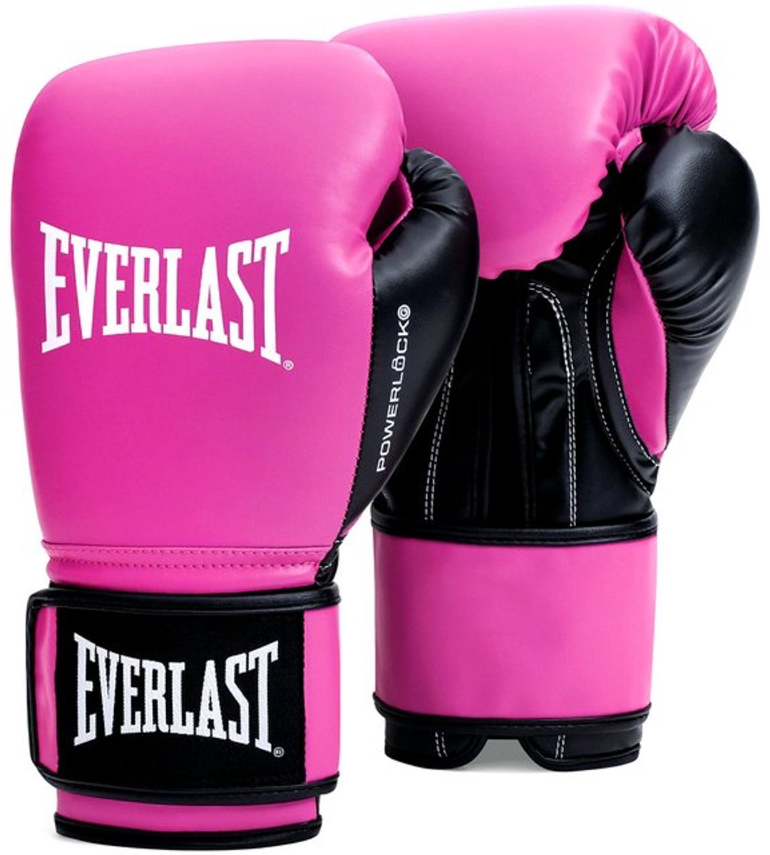 Everlast powerlock og training (kick)bokshandschoenen klittenband, roze zwart, 12-oz 12 oz