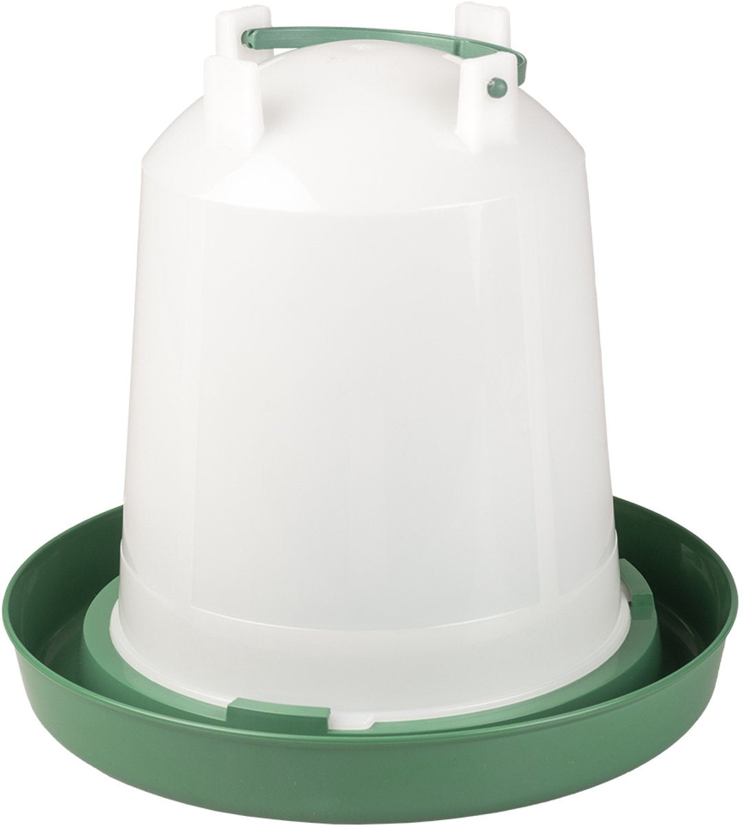 Duvo plus dinner time drinkklok schroef met handvat eco voor pluimvee 10l transparant groen one size