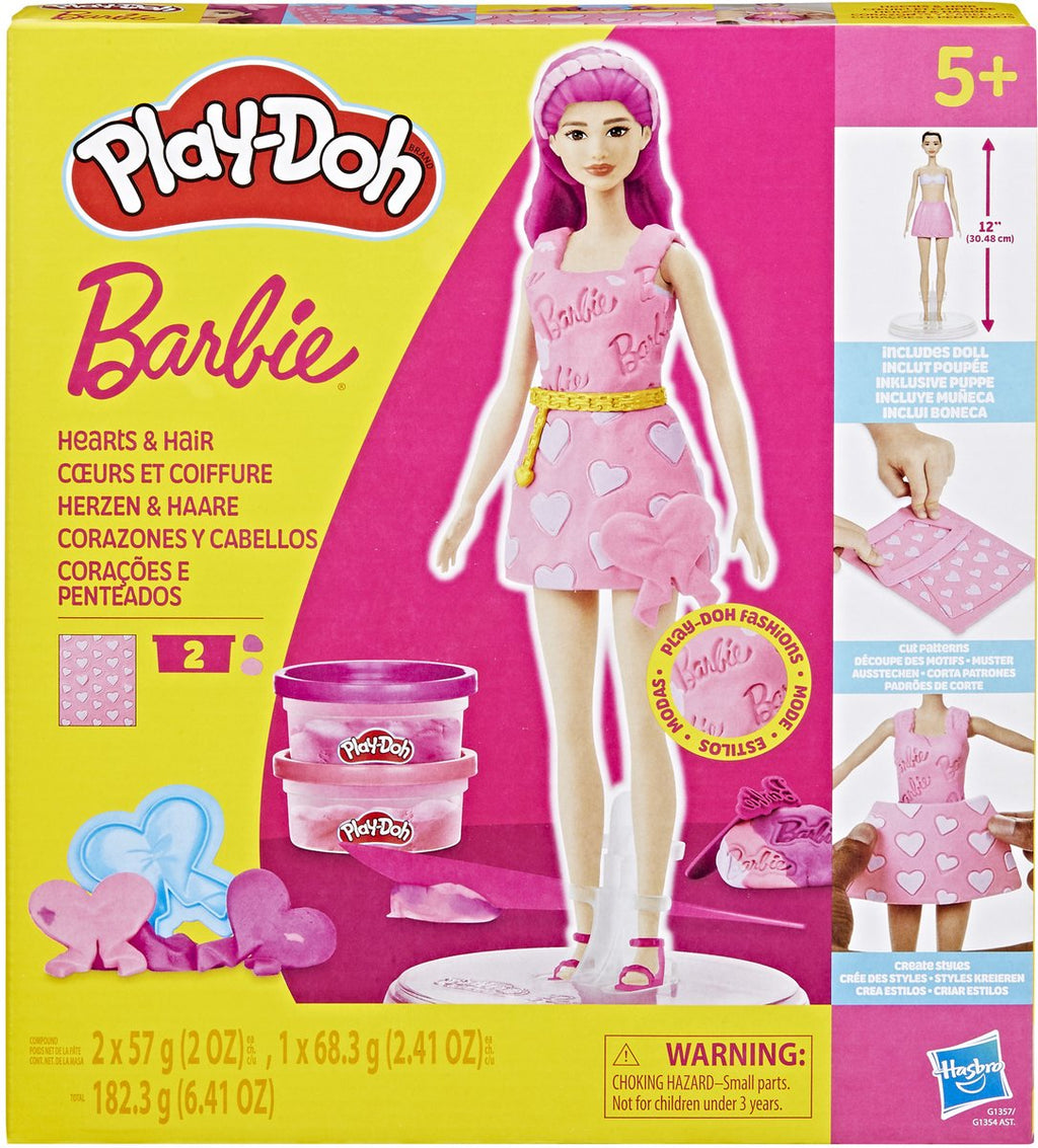 Play-Doh Barbie Herzen und Haare - 2 Tontöpfe