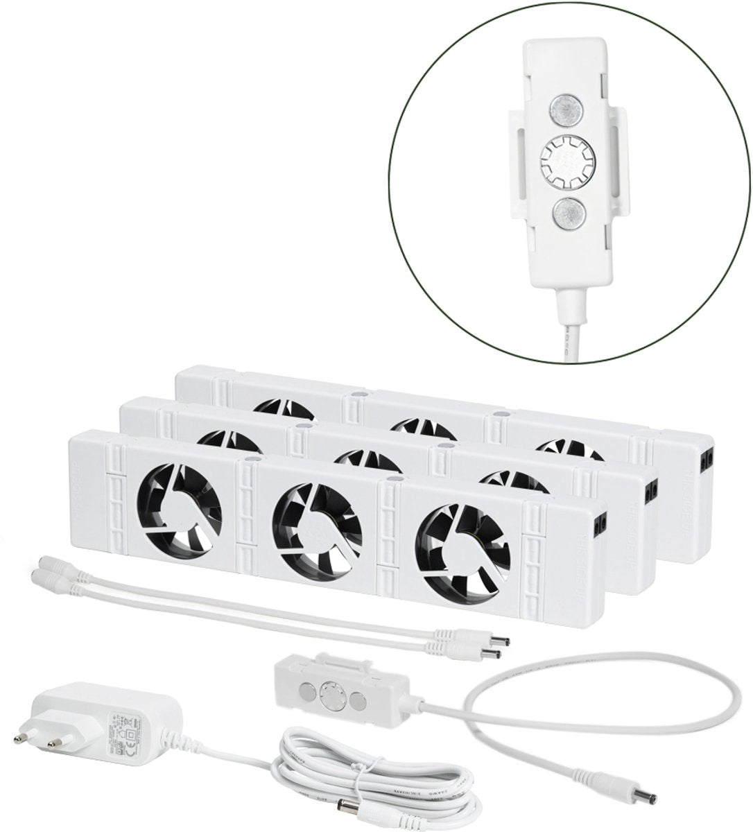 Speedcomfort radiator ventilator trio set - geschikt voor standaard, smalle en enkelplaats radiatoren en convectoren