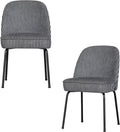 Woood vogue eetkamerstoelen - geweven stof met streep - zwart grijs - set van 2