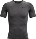 Under armour ua hg armour comp ss heren sportshirt - grijs - zwart