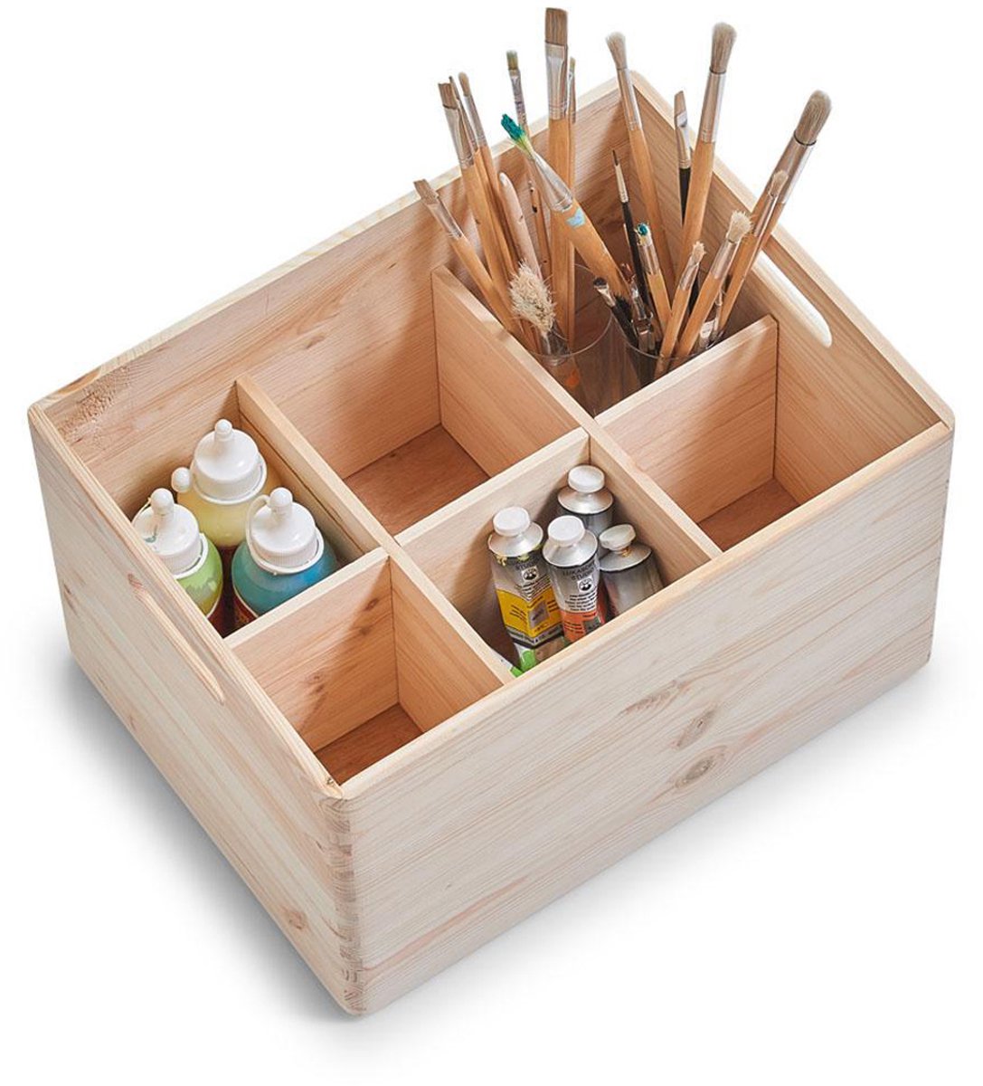 Zeller present houten krat 40 x 30 x 24 cm zeller | uitneembare indeling