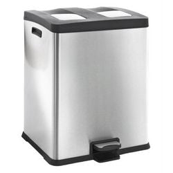 Eko Eko Pedal Bin Recoice 2x30 L Matt silber klemmbar